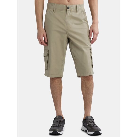 George Men's & Big Men's Messenger Cargo Shorts, 14" Inseam, Size 38, Khaki - Picture 1 of 5